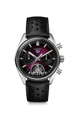TAG Heuer Carrera Chronograph Tourbillon Glass Box Stainless Steel / Smokey Purple